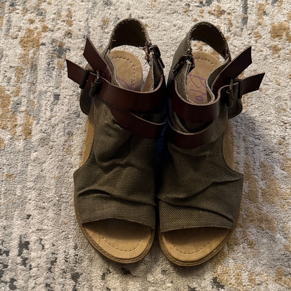 Blowfish Olive Green with Dark Brown Sandals for Women
